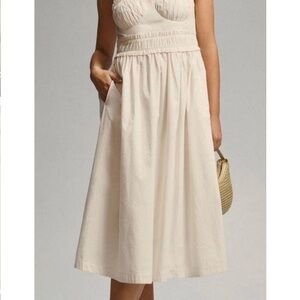 Anthropologie White Midi Dress